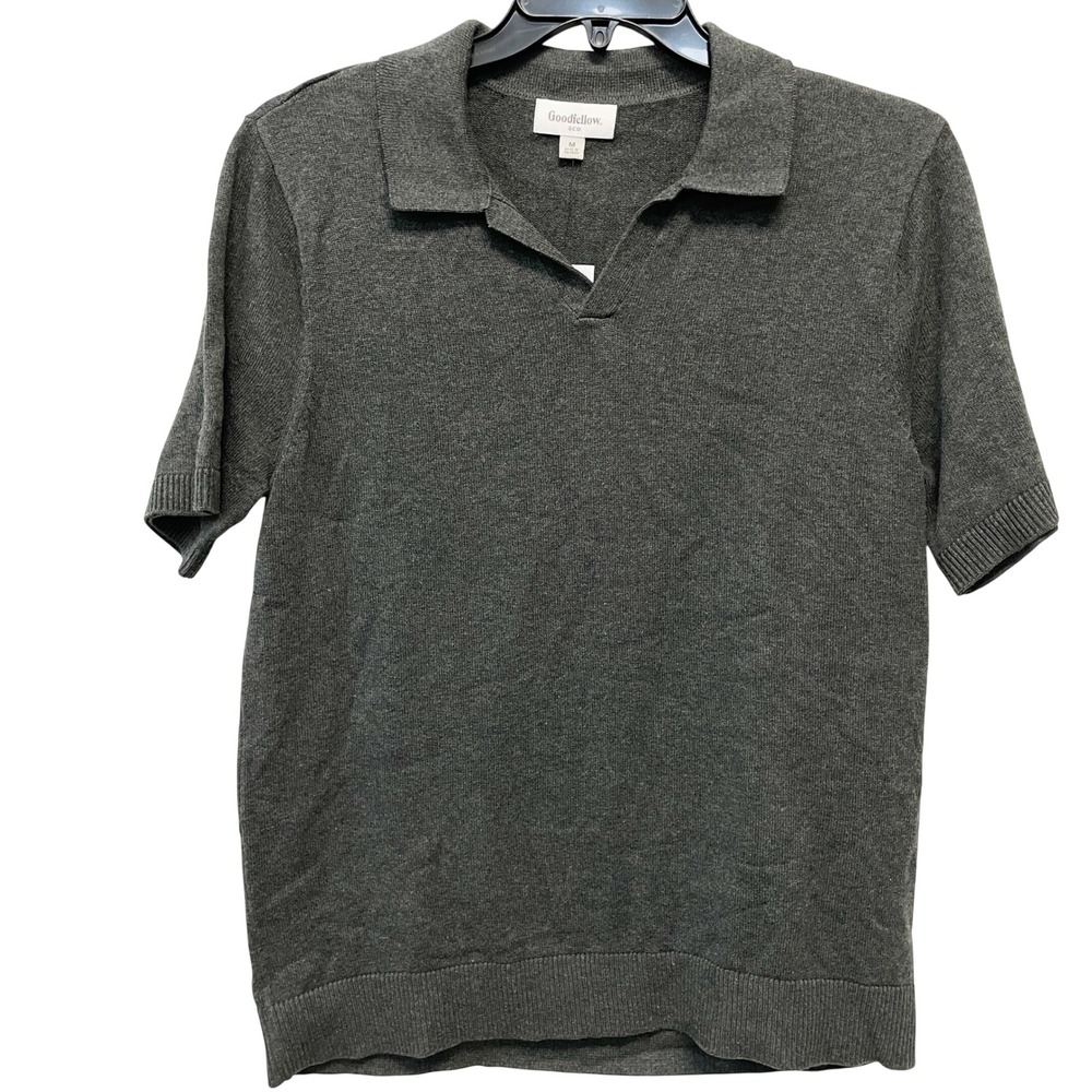 Goodfellow & Co Men's Gray Knit Short Sleeve Polo Sweater Size Medium